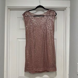 Lauren Conrad pink cocktail dress, fully lined sheath underneath. Size 4.